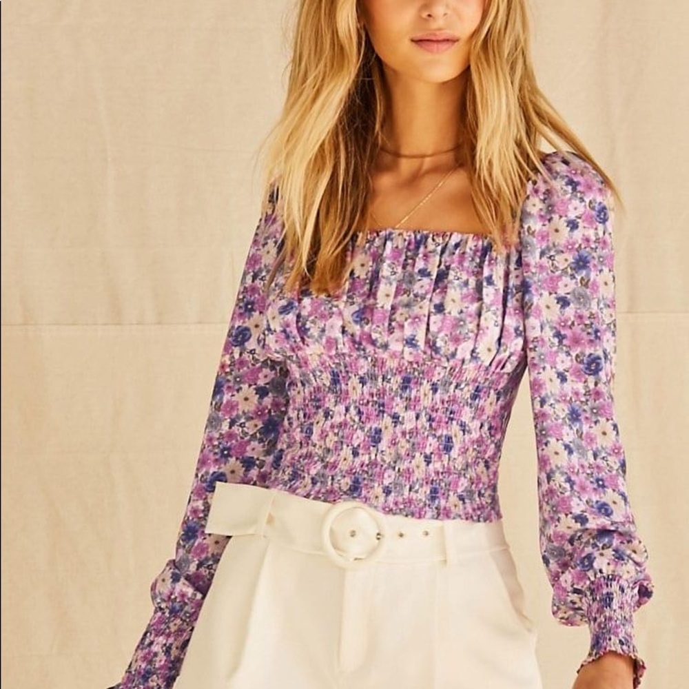 FOREVER 21 | PURPLE FLORAL CROP TOP